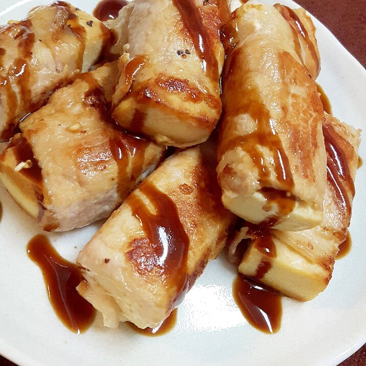 栄養価UP!ヨーグルト漬け高野豆腐の豚肉巻き焼き♪